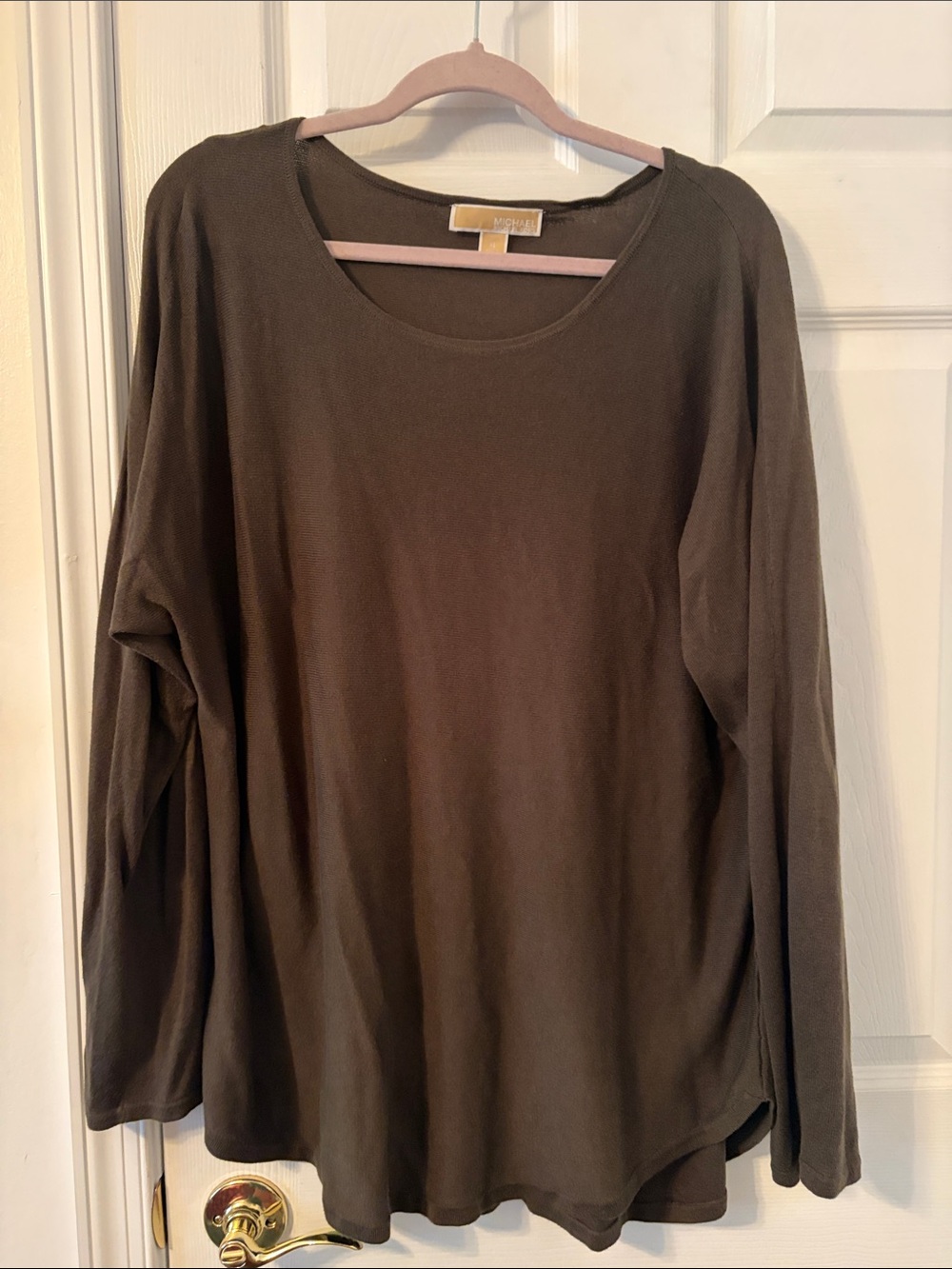 Michael Kors Classic Long-Sleeve Sweater- Olive Green